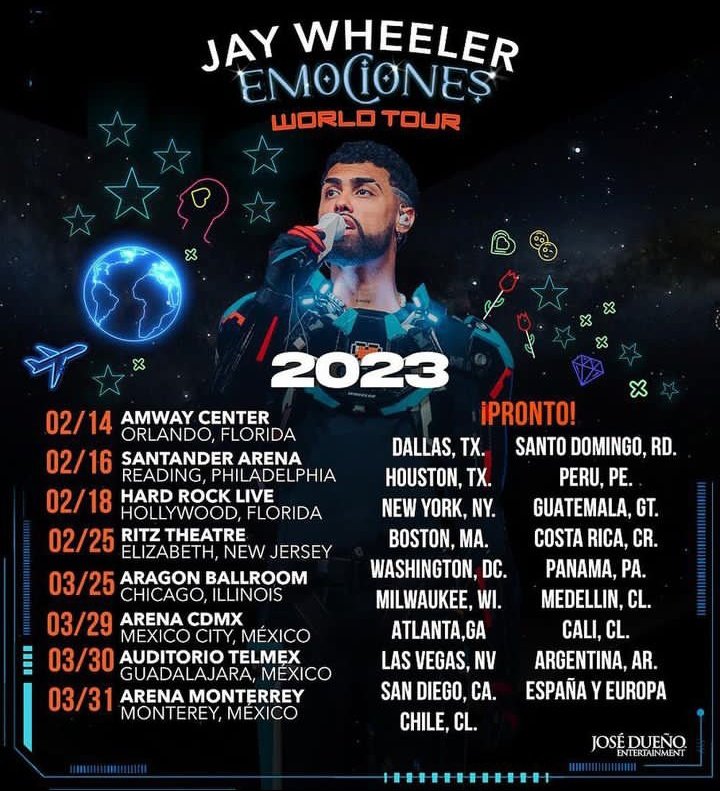 Este es el calendario de "Emociones World Tour" <a href="/jaywheelerpr/">rueditasツ</a> viene a CDMX este próximo 29 de Marzo en la Arena Ciudad de México.