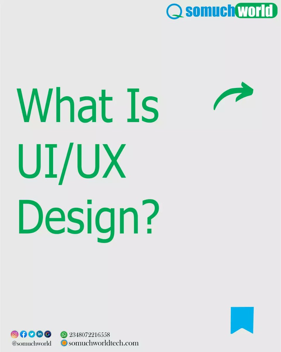 somuchworld's tweet photo. UI/UX design is the backbone of every successful digital product.
It's the process of creating interfaces that are easy to use and understand, and that help users achieve their goals.
Got a question? DM us?
#webdesign #website #ui #ux #somuchworldtech https://t.co/72wArwTuHl