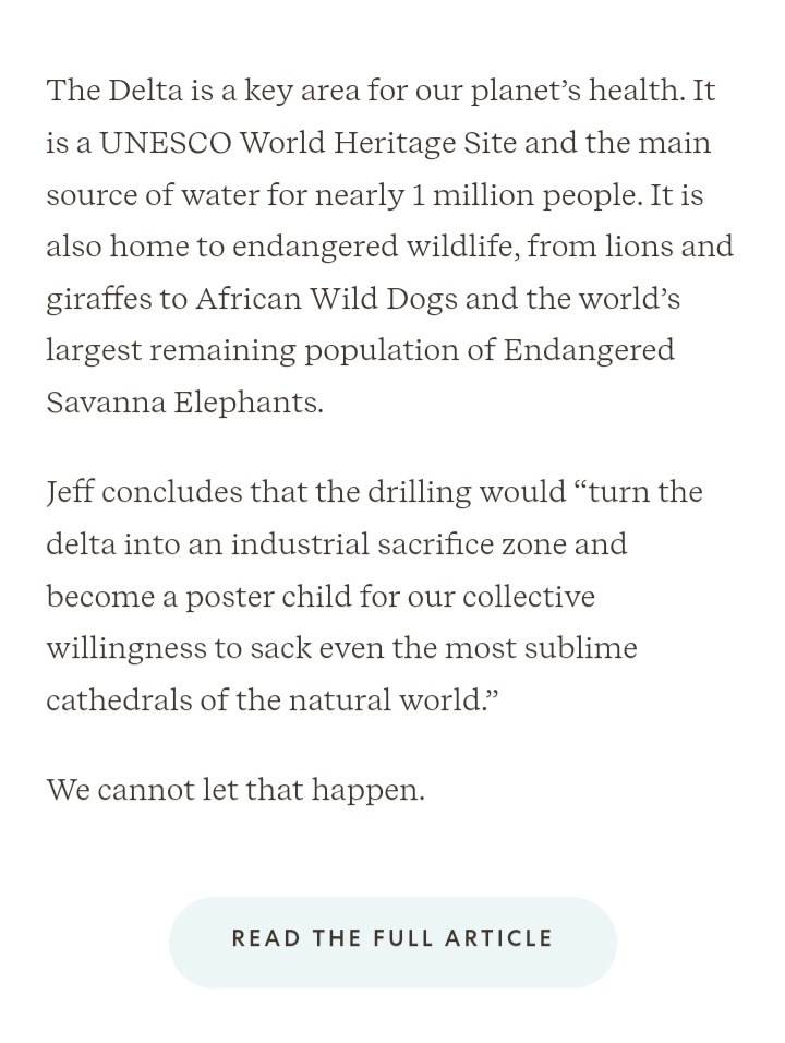 'In October 2021, #PrinceHarry and the conservation charity Re:wild joined local activists and campaigners from Namibia and Botswana in calling for the drilling to stop, highlighting the dangers of drilling in the Okavango River Delta.'

#SaveTheOkavango | #Archewell