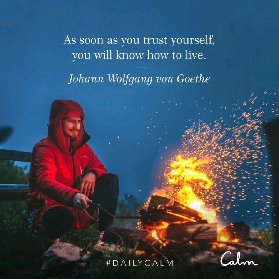 CaymanYoga's tweet photo. As soon as you trust yourself, you will know how to live. https://t.co/btBWni0FBa