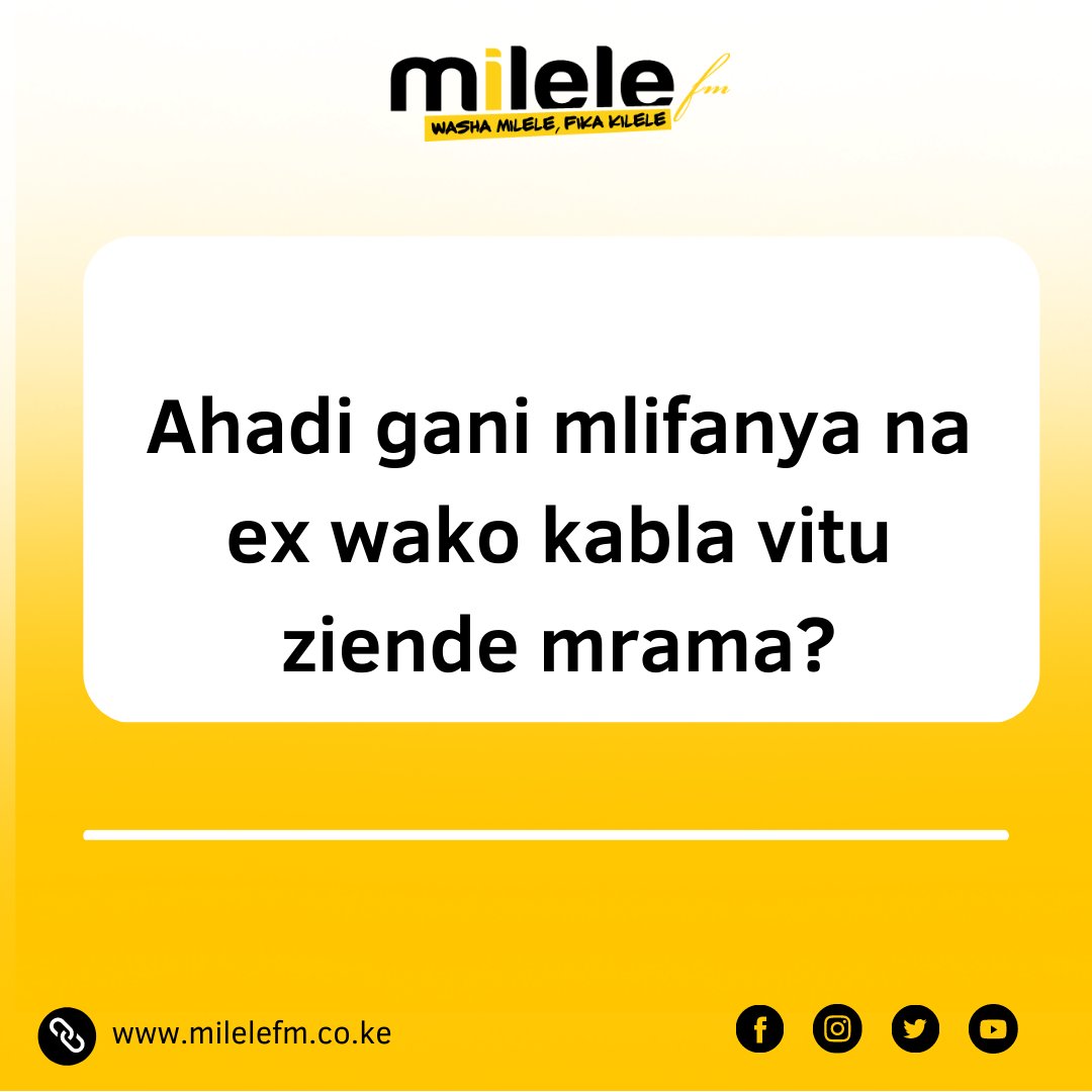 Ahadi gani mlifanya na ex wako kabla vitu ziende mrama?