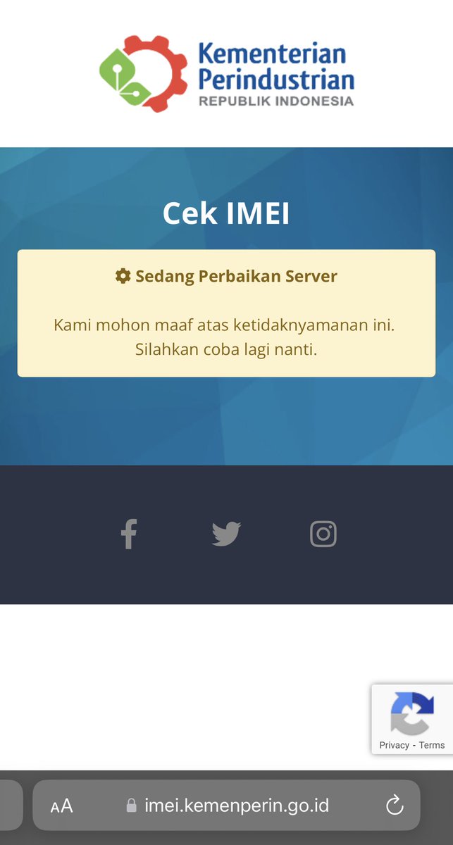ulfamaryon's tweet photo. ⁦@Kemenperin_RI⁩ estimasi perbaikan servernya sampe kapan? https://t.co/nIZm7L29PQ