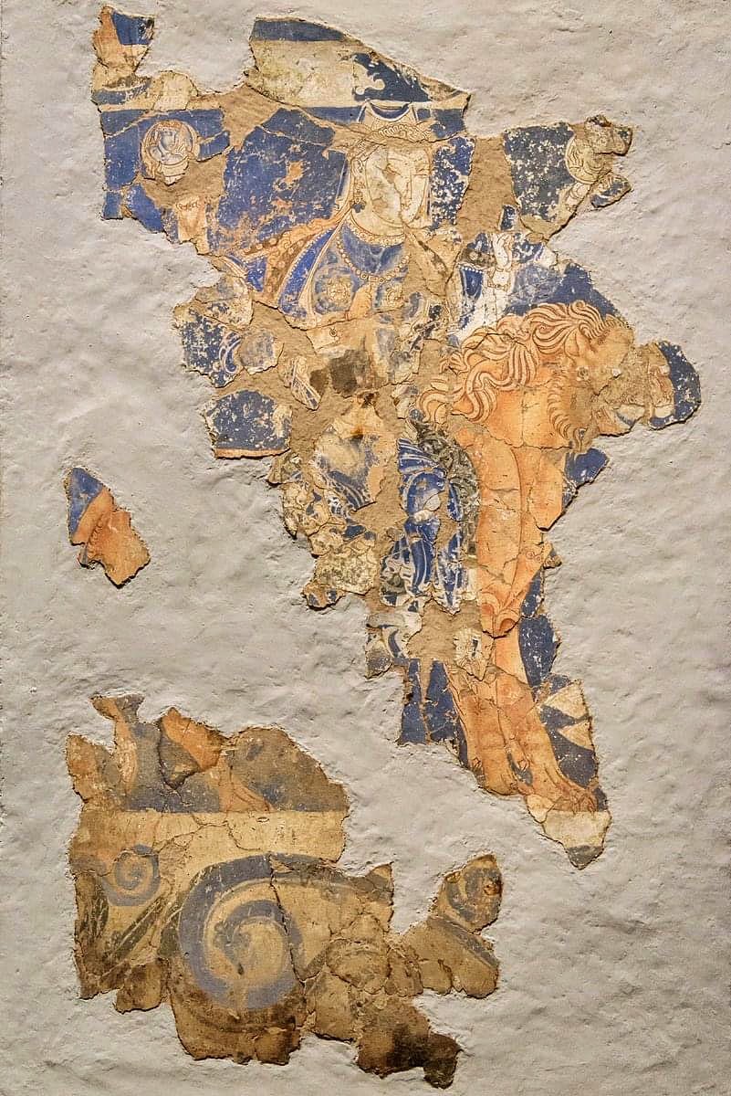 monidipadey's tweet photo. 1. Bunjikat (Tajikistan) wall painting of goddess Nana (8th-9th century CE).
She is the counterpart of India’s Devi Durga Mahisasuramardini. 

2. Goddess Nana from Penjikent, Tajikistan.

1/4 🧵 

@LostTemple7 
#navratri #durgapuja #mahisasuramardini #saptami https://t.co/pdlyUQpFTV