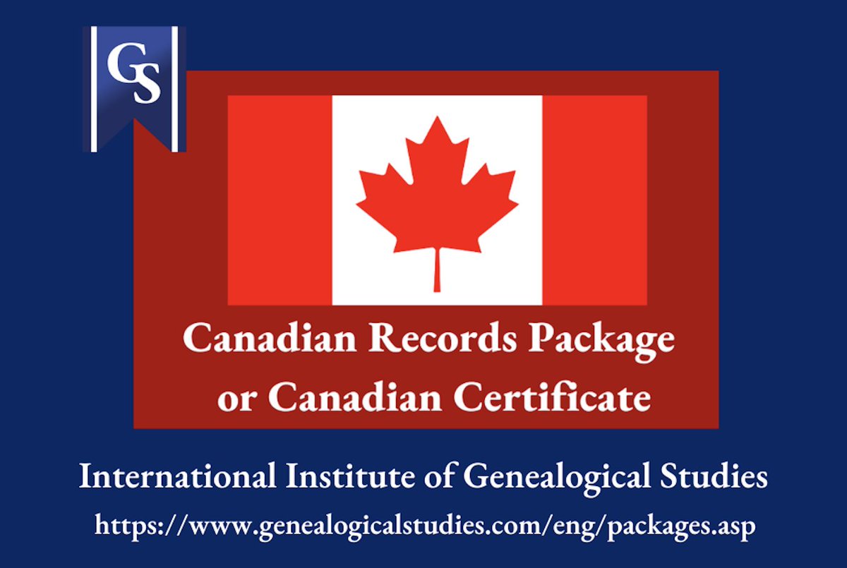 Researching your #Canadian Ancestors? International Institute of Genealogical Studies offers many courses, part of Canadian Records Package or Certificate. #Canadian #genealogy #familyhistory #onlineeducation <a href="/GeneaStudies/">International Institute of Genealogical Studies</a>
genealogicalstudies.com/eng/packages.a…