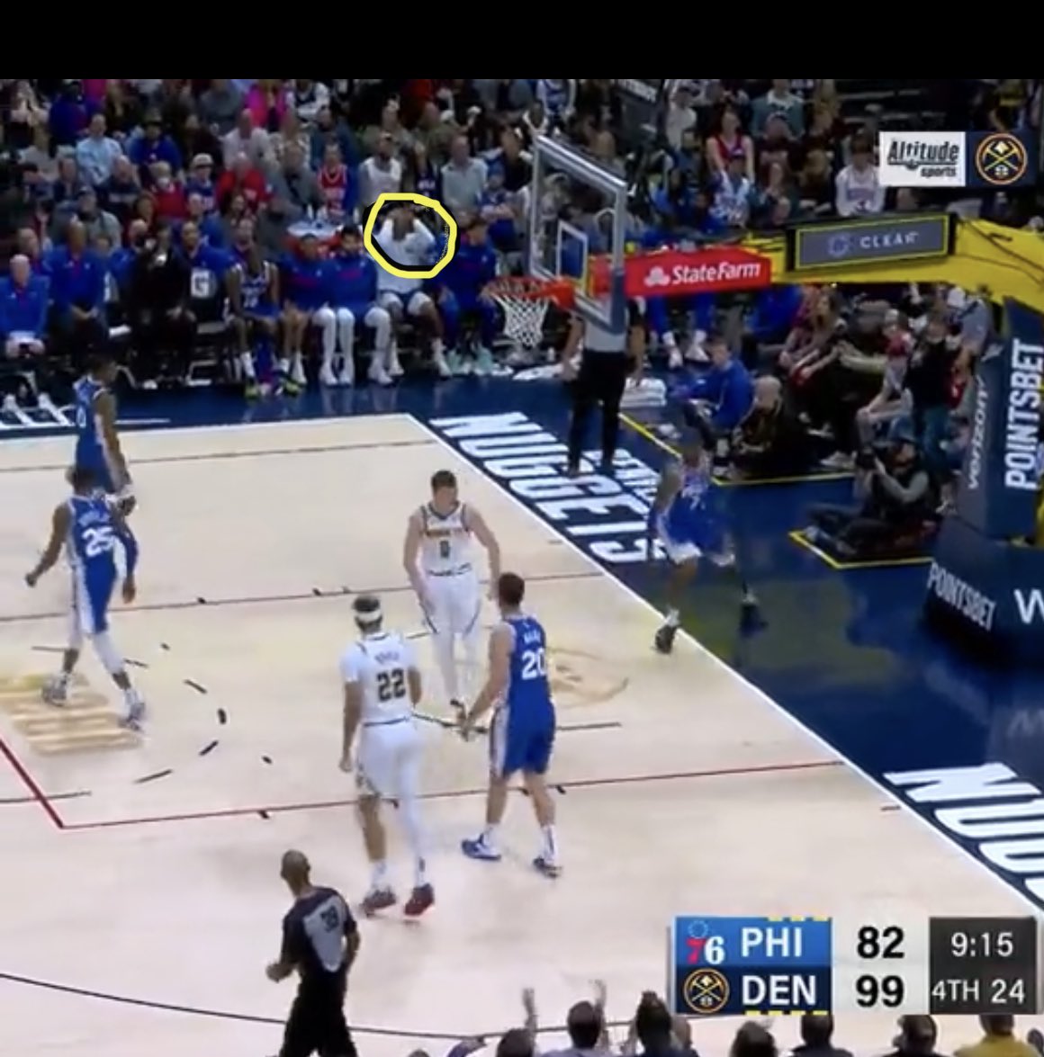 Even the 76ers bench knew it was THAT good