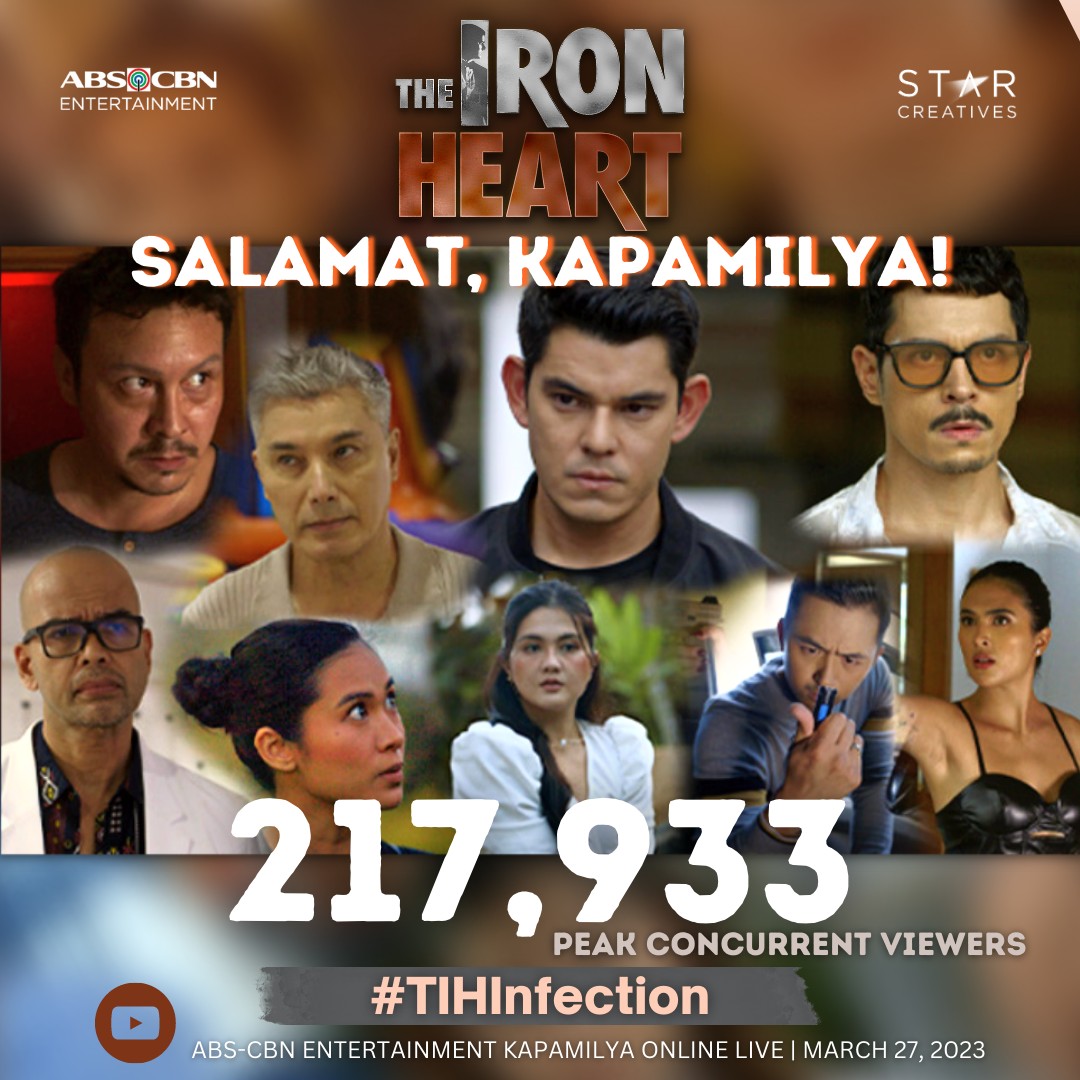 StarCreativesTV's tweet photo. Tuloy ang PAGKAPIT ng bawat Kapamilyas sa panonood ng #TIHInfection !🔥

Maraming salamat sa MALAKAS na suporta niyo sa #TheIronHeart!🔥💪 Kitakits ulit mamaya! https://t.co/7F1tkKSuob