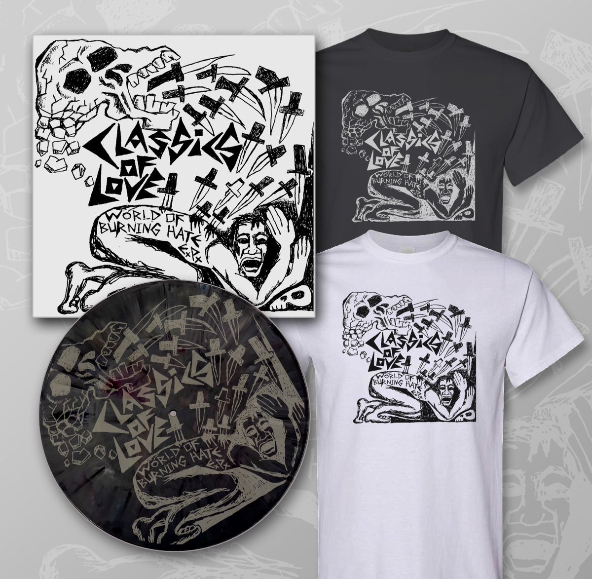 9:11 PM PT on Mon is prob not the best time to post, but screw it.  
CLASSICS OF LOVE "World Of Burning Hate" 12" is coming! One
time press of 1000 etched art by JESSE MICHAELS. Bundle deals for first 250 people for only $31.99.  Or buy a la carte.
asianmanrecords.limitedrun.com