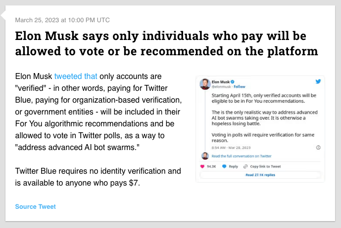 Nothing says 'true democracy' than making people pay to vote twitterisgoinggreat.com/#elon-musk-say…