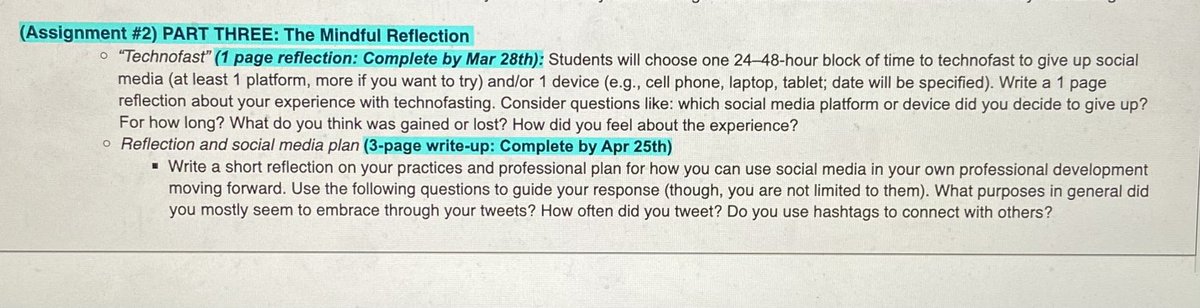 ea10233's tweet photo. As a class assignment for MCCJ524, True Crime and Misinformation,we participated in a“technofast”.Meaning we went 24-48hours without using social media and/or 1 device. I thought this was going to be easy, but I was completely WRONG.#CrimEdCU https://t.co/3axinpZQdI