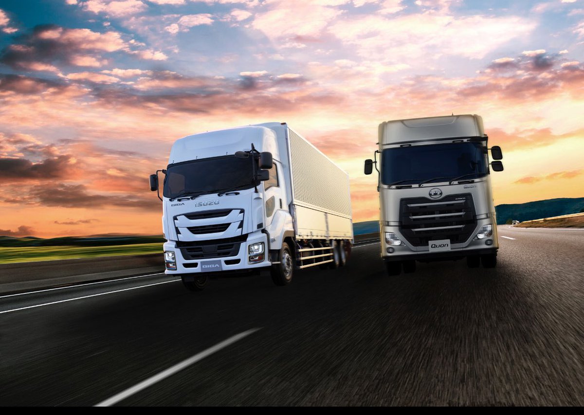 Prateek2101's tweet photo. Isuzu Group &amp; UD Trucks for the first time hold a joint press conference to unveil new vehicles 
Shinsuke Minami, Director of Board, and Managing Executive Officer Isuzu Group 
Takashi Oodaira, Managing Executive Officer Isuzu Group 
Douglas Nakano, SVP &amp; CTO, UD Truck https://t.co/jR74Rjmm6L