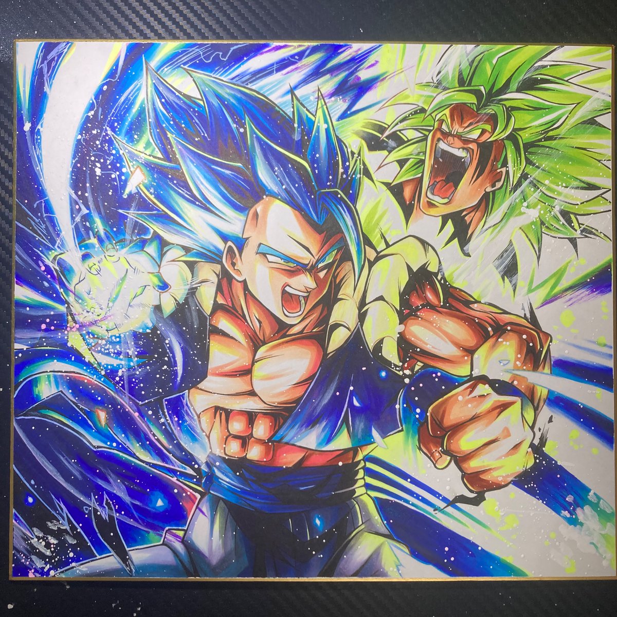 zabitan7301's tweet photo. 🔵ゴジータvsブロリー🟢
1年ぶりの大作で凄く大変でした🔥

#ドラゴンボールレジェンズ #ドラゴンボール
#ゴジータ　#ゴジータブルー　#ブロリー
#ブロリーフルパワー　#コピックイラスト 
#模写　#アナログ絵で魅せてみよ #アナログ絵 
#DragonBallZ #DragonBallSuper #Gozeta
#Broly #copic #analog https://t.co/RM6QSXs2ce