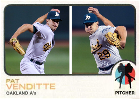 BottommsCards's tweet photo. 1973 @Topps Pat Venditte; ambidextrous pitcher; #oaklandathletics #Topps #athletics @Athletics https://t.co/OF7L55wPHw