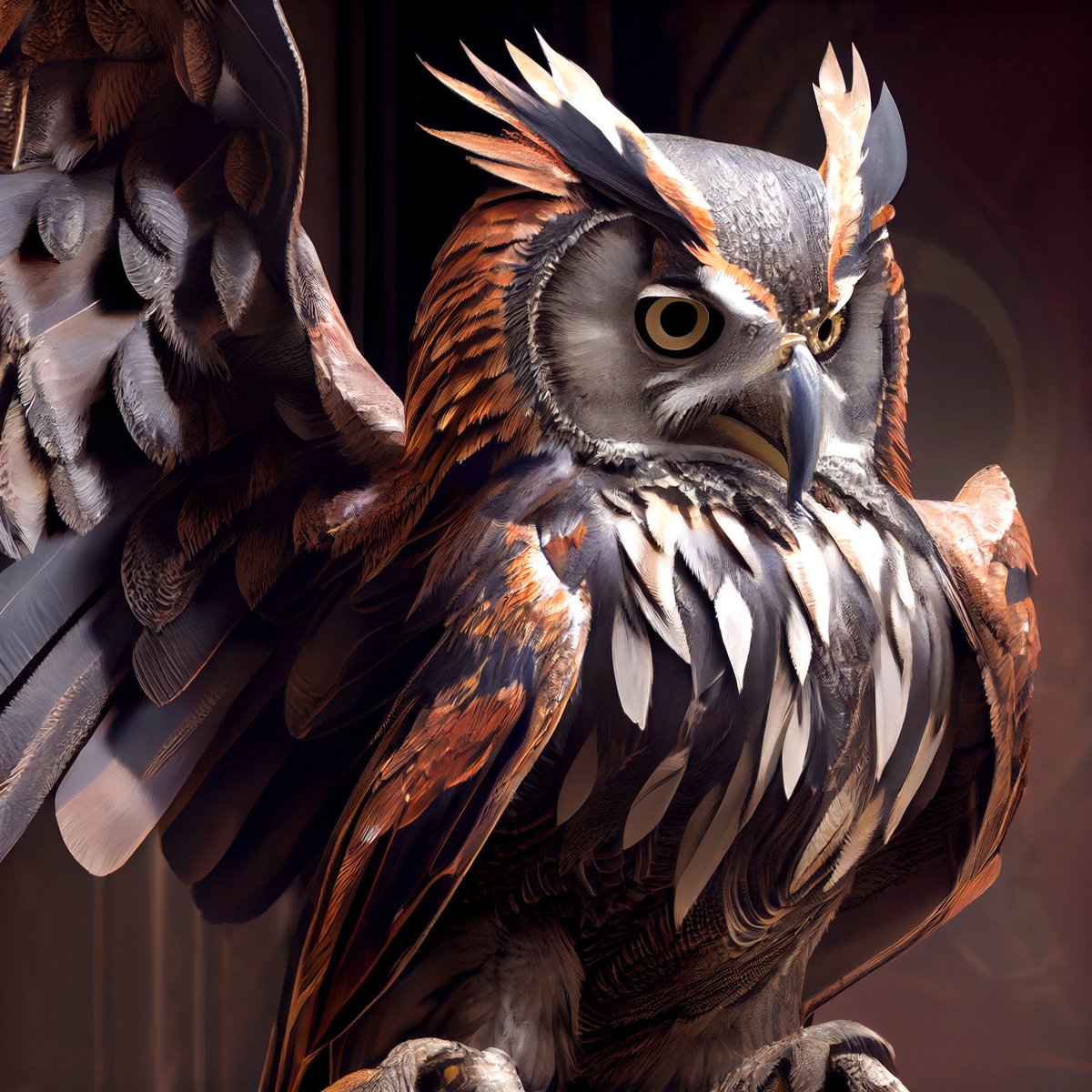 the_firstborne's tweet photo. Male Owl from the continent of Ashstorm, from our recent reveal.
#FirstBorne #Owl #Ashstorm https://t.co/ynARzTQfBY