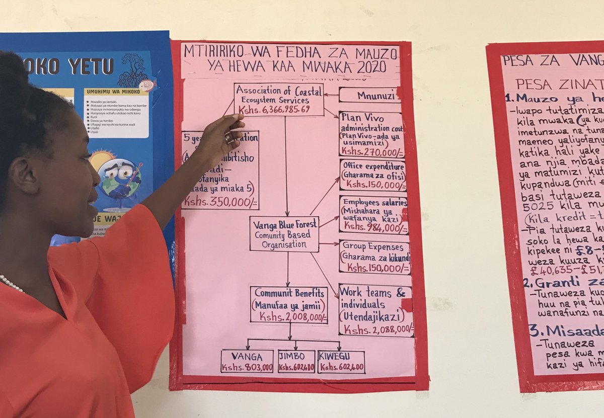 StevenJLutz's tweet photo. 100% of the proceeds from the sale of #BlueCarbon offsets are visible and easily viewed by all residents on the wall of the Vanga Bay Community Association office in Kenya. Learn more here: https://t.co/xDPjJvgiAF https://t.co/72wJ4c4rl2
