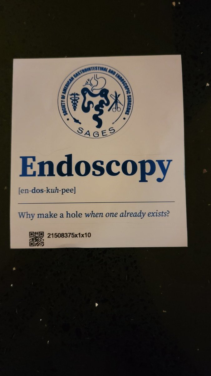 This sticker is my spirit animal <a href="/SAGES_Updates/">SAGES is in Tampa in 2026!</a> #sages2023 

#surgicalendoscopy #flexendo