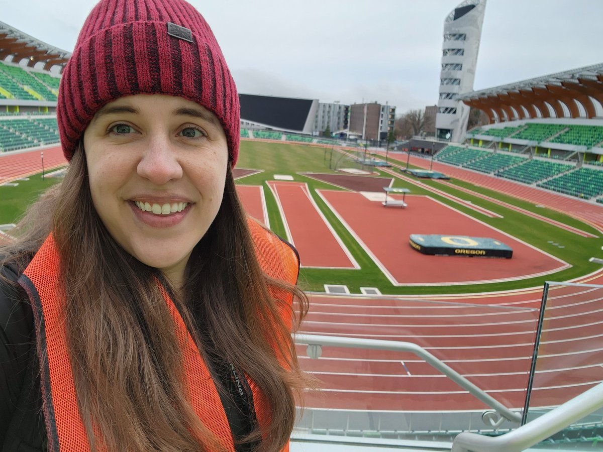talkingforests's tweet photo. Hello friends from Hayward Field at Oregon Track and Field 😁 I played the Oregon fight song at Aberdeen High School in WA State so being able to step foot in this modern field is a dream come true. 🏦🪵🏗
#Wood #BuildwithWood #Forestry #TalkingForests https://t.co/vLXwwGAOoi