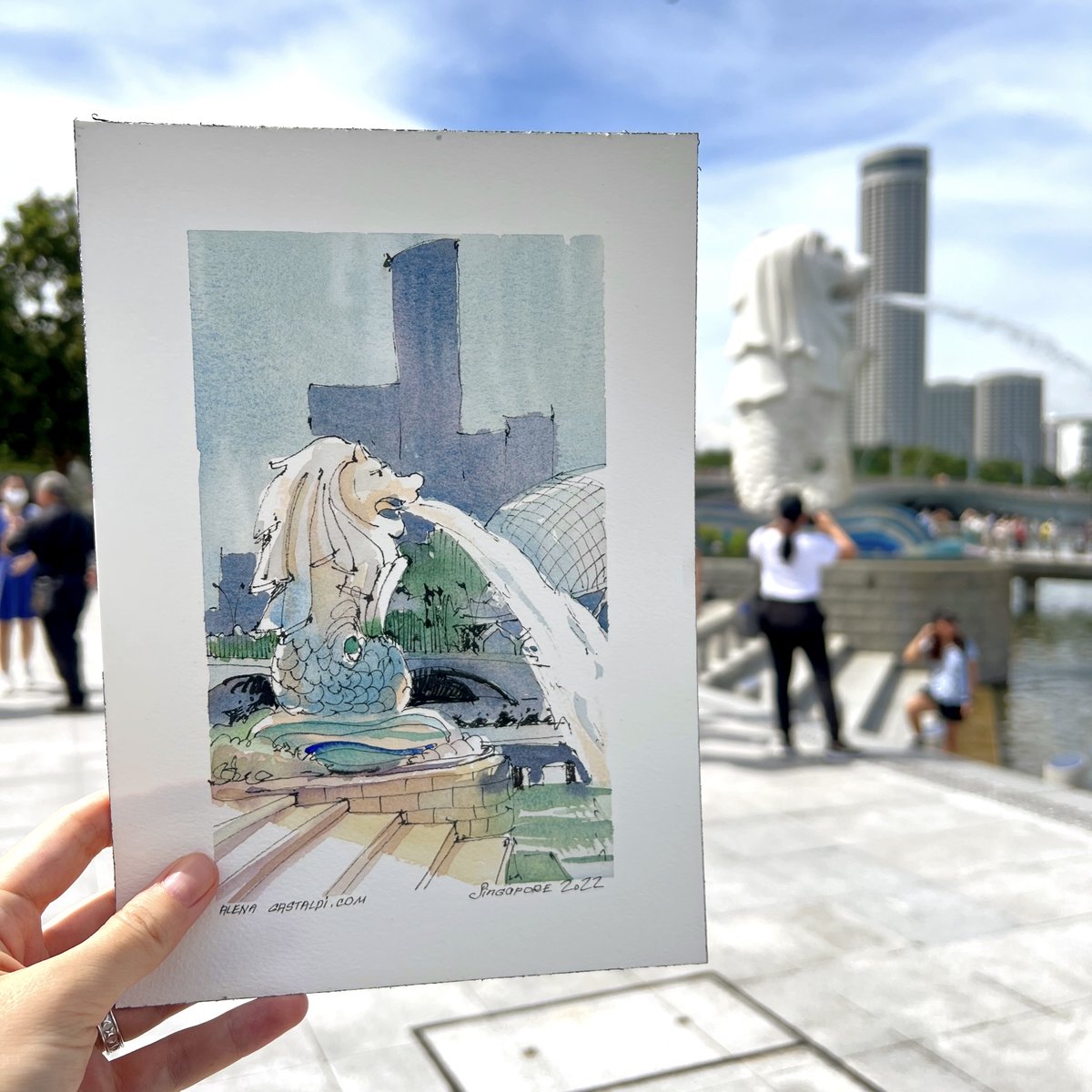 MySquiggles's tweet photo. In 7 years of living in Singapore, that’s my first time to draw its icon - the Merlion (mermaid lion). So here we go! This gap is closed!

#mysquiggles_singapore #mysquiggles_sketch  #artfeatured #atraveldiary #sketchwalker #urbansketchers #sketch_arq #waterblog #topcreator #art_ https://t.co/MsdB8iGVsC
