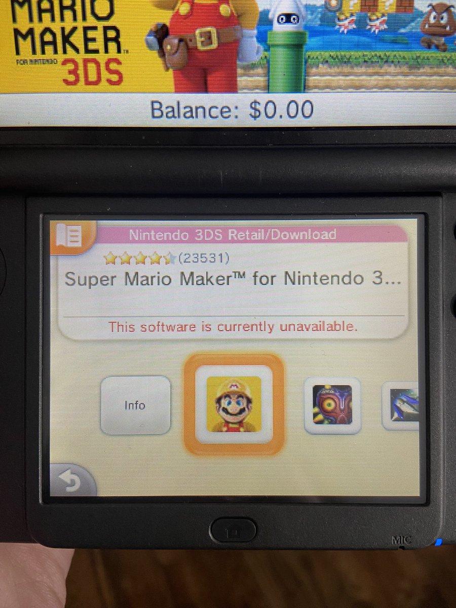 BobWulff's tweet photo. RIP 3DS eShop 😔

June 2011 - March 2023 https://t.co/3XVksIsgks