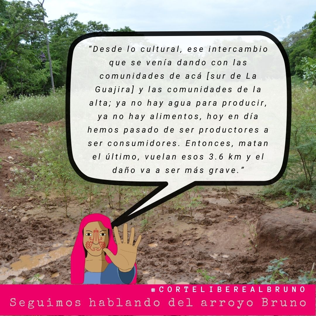 OneidaSuarez6's tweet photo. Seguimos hablando del arroyo Bruno🌊

La tragedia  que vivimos comunidades wayuu y afro por desvío y amenaza de destrucción del arroyo Bruno en La Guajira requiere acciones inmediatas del gobierno y de la @Cconstitucional 

#CorteLibereAlBruno

🧵Aquí te contamos más 👇🏽 https://t.co/edsNp9dBcd