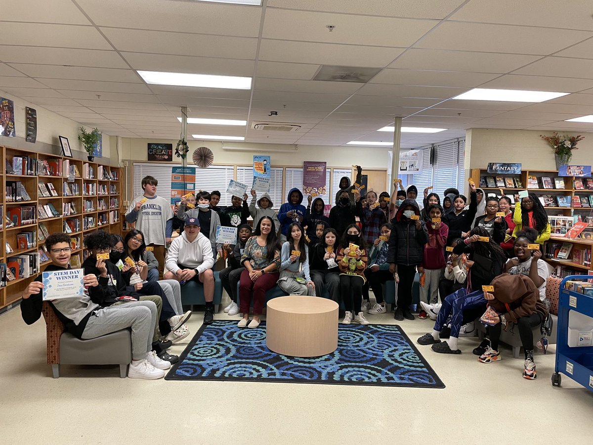 #franklinSTEMday may have been Friday, but the fun continued today as our students received their certificates, Dragon Dollars, and prizes for catapult distance and PRIDE during the event! We love to celebrate our students <a href="/FMS_BCPS/">Franklin Middle BCPS</a>!
