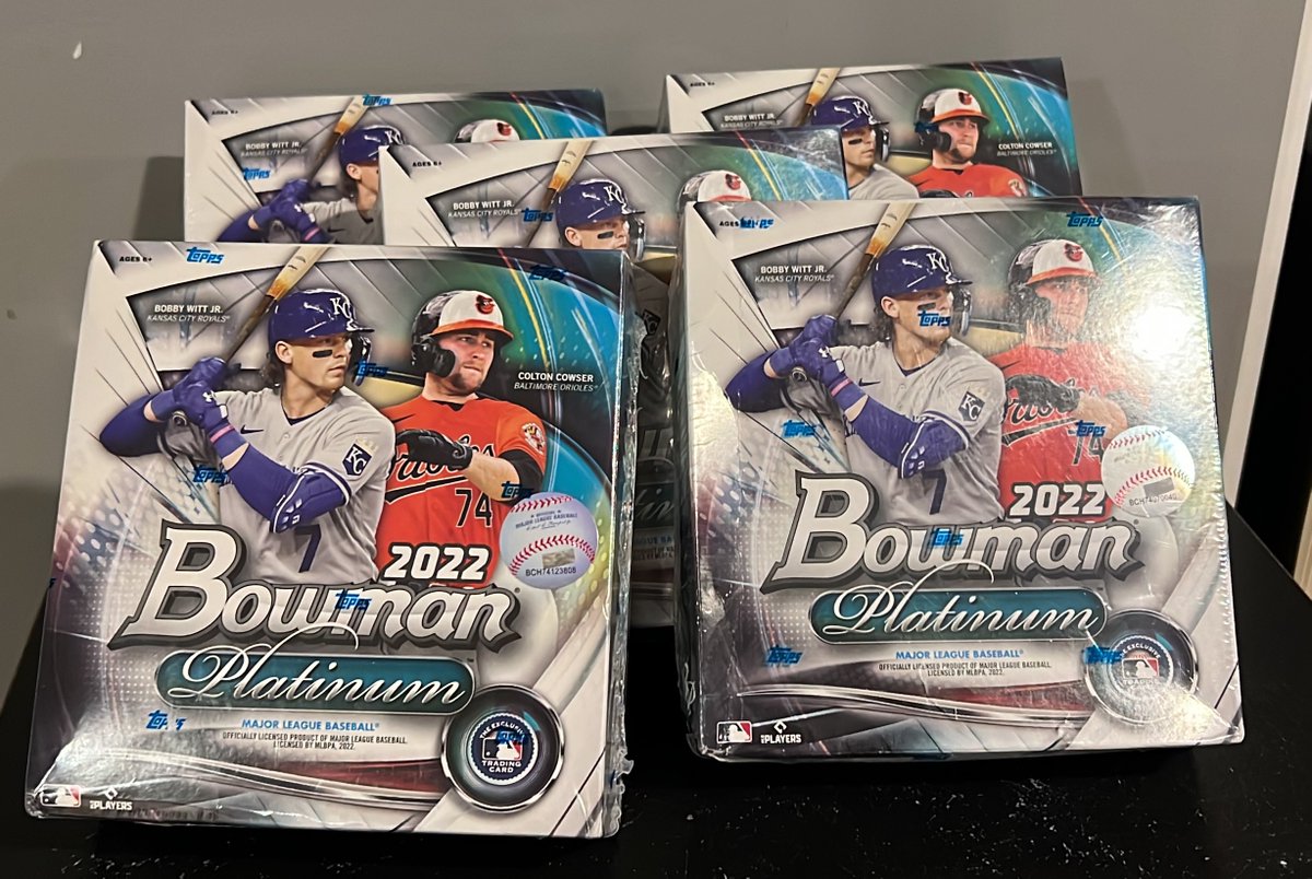 YahMonMLB's tweet photo. ***CHANGED***
🚨🚨BREAK #5: POGO🚨🚨
(5)- 2022 Bowman Platinum Mega Boxes
$34/spot, Pick 1 team, get 1 random
Claim👇 +$6 to ship, +1 each add spot
Rips when full or Friday
#thehobby #fillthisbreak
@sports_sell @BreakAmplify @MDRANSOM1 @FillThisBreak @ILOVECOLLECTIN1 https://t.co/upfd62lPIp