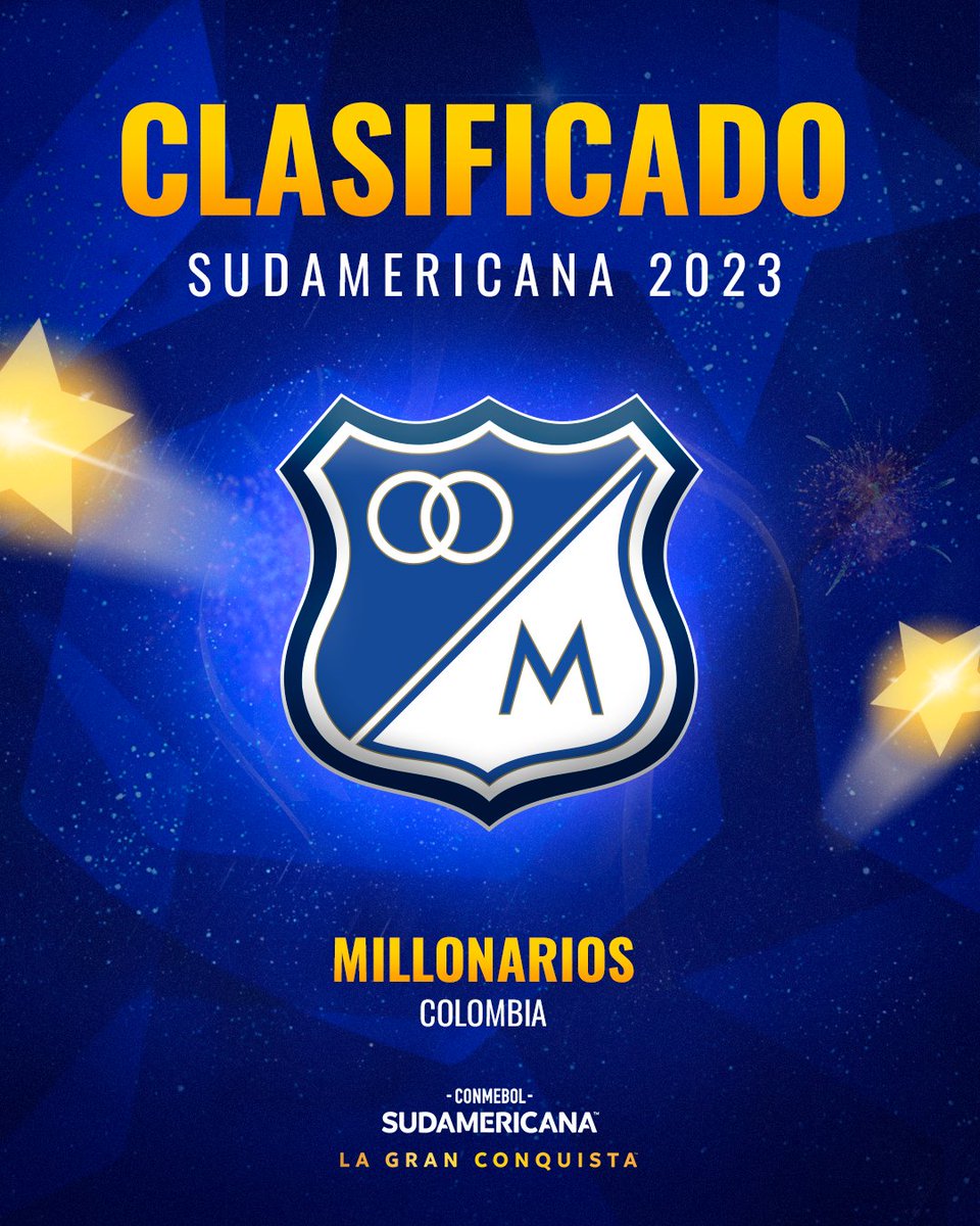 #OFICIAL #Millonarios enfrentará a Peñarol (URU), Defensa y Justicia (ARG) y América MG (Brasil) en la fase de grupos de la Conmebol Sudamericana 2023

#EstamosEnTodosLados