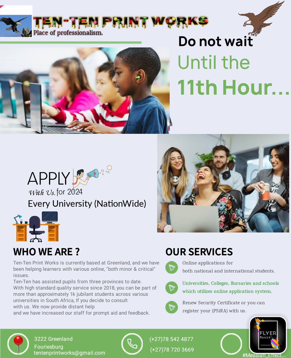 tentenPWS's tweet photo. Everywhere you're around the country we can help. 

#Promptness #OnlineApplications #Distant_Aid_Available #Varsities #Bursaries #Colleges #PSiRA_Renewal #PSiRA_Registration and many more. https://t.co/Ycz7sVB4qN