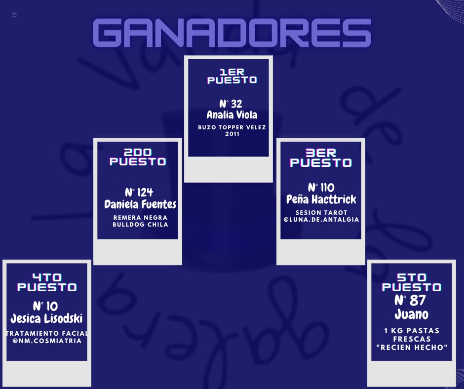 lagaleravelez's tweet photo. 🏅GANADORES DEL SORTEO🏅

Muchas gracias a todos los que participaron y sumaron su granito de arena para ayudar a quienes más lo necesitan 💙

Pronto volveremos con más novedades de nuevas movidas solidarias 💫 https://t.co/UbkZaYlFng