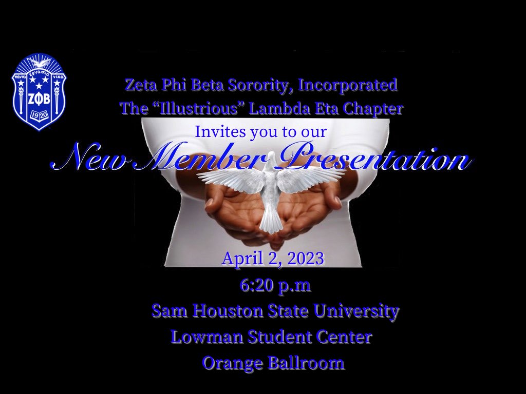 SamHoustonZetas's tweet photo. The campus is about to get a WHOLE   lot FINER🕊️
#lambdaetazetas #notjustanyzeta #zphib #finer #shsu #ETXZetas https://t.co/yfkulWBWp7