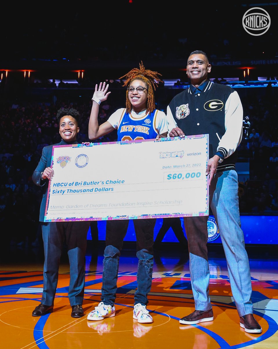 In honor of #HBCU night, Spelman College alumnus <a href="/CMCrystalHudson/">Council Member Crystal Hudson</a> and <a href="/ALLAN_HOUSTON/">Allan Houston</a>  are proud to present the <a href="/gardenofdreams/">Garden of Dreams</a> Inspire Scholarship to Bri Butler. 

Next fall Bri will attend an HBCU institution! Congrats Bri!