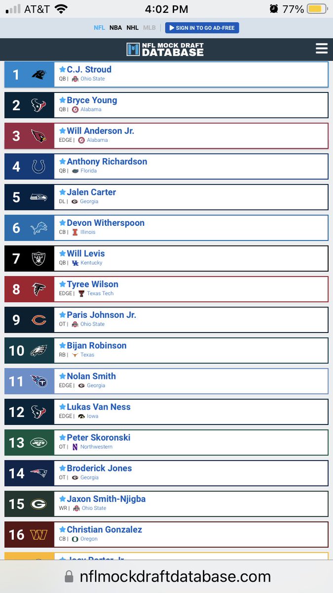 jrowe707's tweet image. Updated 1st Round Mock Draft #NFLDraft #DraftTwitter