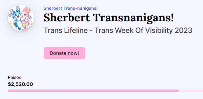 RedHot_Yamada's tweet photo. WE JUST CROSSED $2500!! Only 2 days in and we're over half way to our initial donation goal!! You guys are all amazing! Please join me in about 90 minutes as we continue the fun and Transnanigans on Twitch! Benefitting @TransLifeline 🏳️‍⚧️ https://t.co/4XyA6hCKQl
