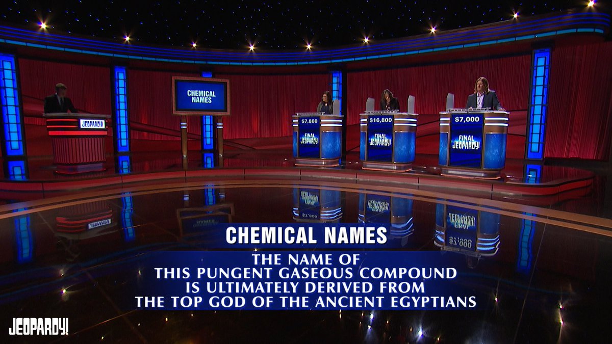 Jeopardy! on Twitter "Tonight's Final Jeopardy! category Chemical Names ⚗️ How did you react