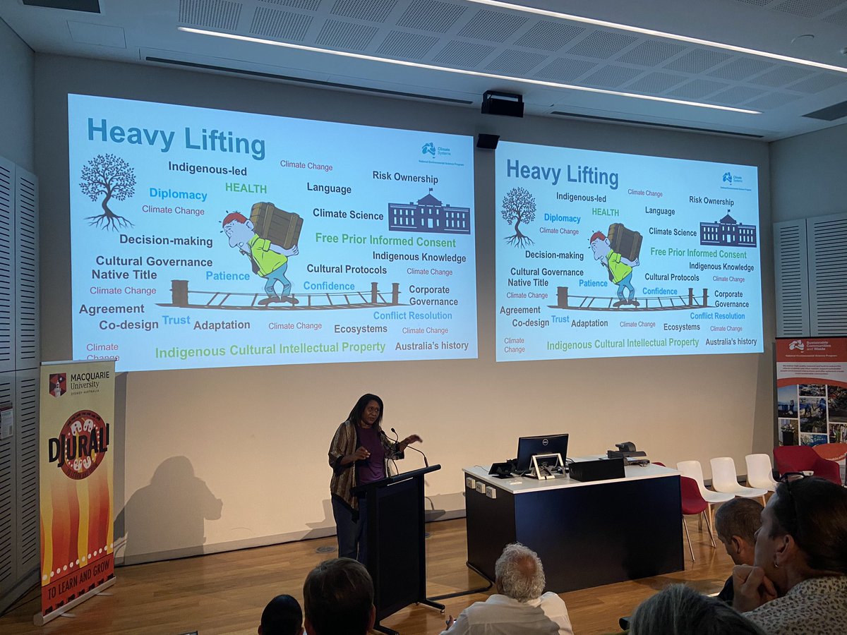 DjuraliHR's tweet photo. Rowena Bullio challenging us about who is doing the heavy lifting at the @Macquarie_Uni Key Thinkers Forum. @AsthmaAustralia @CSIRO @scienceANU @johncskinner1 @Boe50R https://t.co/vWVs1j9sy6