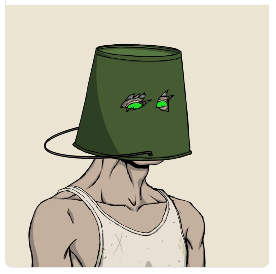 Bucket Farmers gather !!! Hidden behind but backed by the enticing pair of DEMONIC eyes 💚💚💚💚💚💚 <a href="/TheLocalsNFT/">the locals</a> <a href="/corntownwtf/">Corntown</a> #nevertoolate