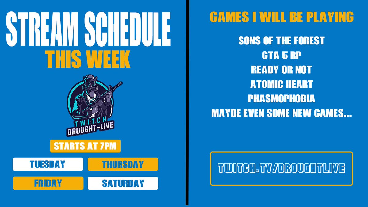 DroughtLIVE's tweet photo. Viewers welcome to join games as well!!! Go drop a follow so you don't forget!  https://t.co/tJFe4eAg9u #twitchstreaming #SCHEDULE https://t.co/Ybys8H5k4p