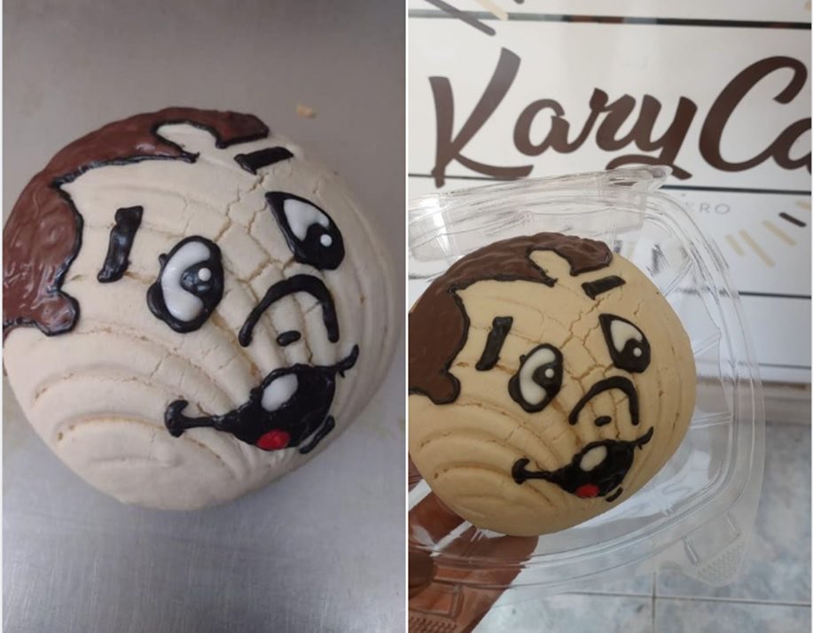 arandatamayo_'s tweet photo. Es buen momento para recordar que el año pasado una panadería de Jalisco cocinó esto en homenaje a Xavier López #Chabelo

Es "Karycar pan casero", que en 2022 lanzó a través de su cuenta de Facebook, otra de sus novedosas "Conchas", llamada la #Conchabelo https://t.co/vMGEtge30x