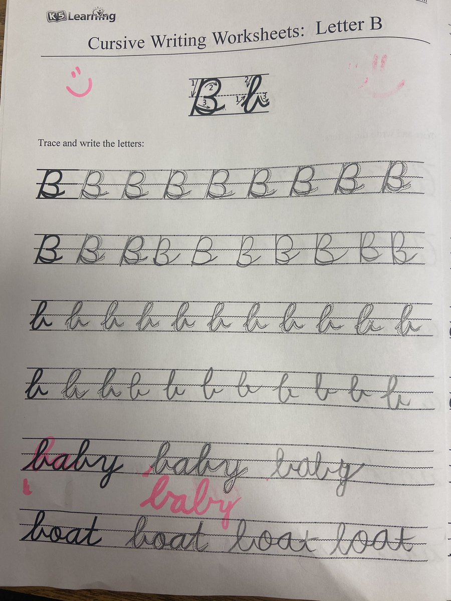 Learning and practicing some cursive in 4th grade!!! Check out these As and Bs!  #RaiderStrong <a href="/PCSD_FV/">Fairview Elementary</a>