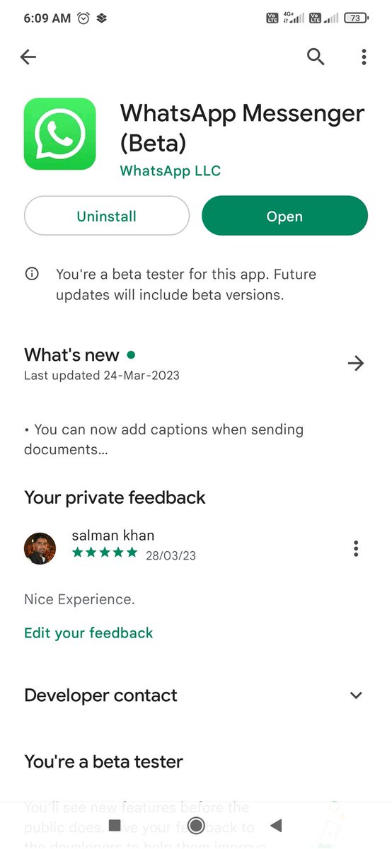 Salmanloni's tweet photo. My @WhatsApp  app note working on my phone.
I'll checked all the settings and  I have downloaded new updated version to Google play store and MI Getapps on my @XiaomiIndia redmi Note 7s Mobile.

Thanks and regards
Salman
9958729346 https://t.co/LlQ8rw9GV8