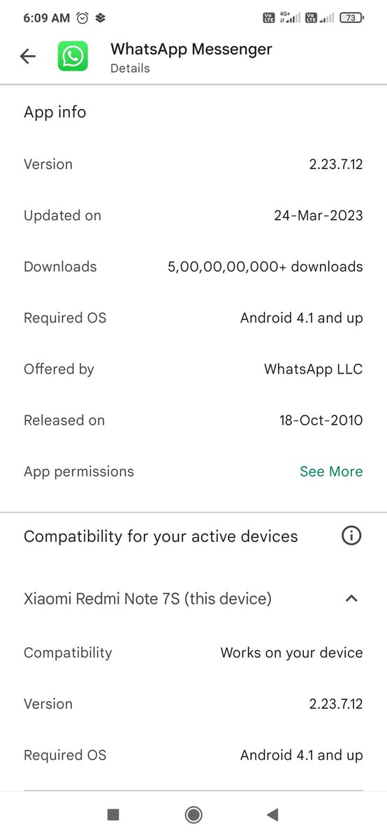 Salmanloni's tweet photo. My @WhatsApp  app note working on my phone.
I'll checked all the settings and  I have downloaded new updated version to Google play store and MI Getapps on my @XiaomiIndia redmi Note 7s Mobile.

Thanks and regards
Salman
9958729346 https://t.co/LlQ8rw9GV8