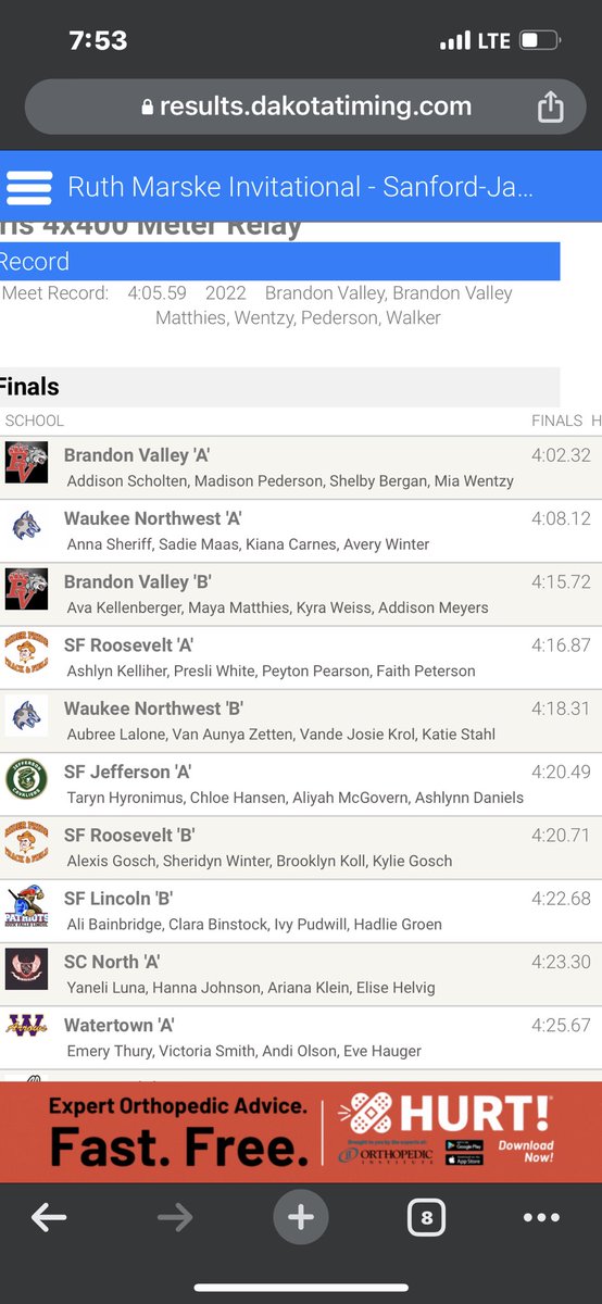 SFJeffersonxctf's tweet photo. Girls 4 x 4 results https://t.co/i0mt3WoSIH