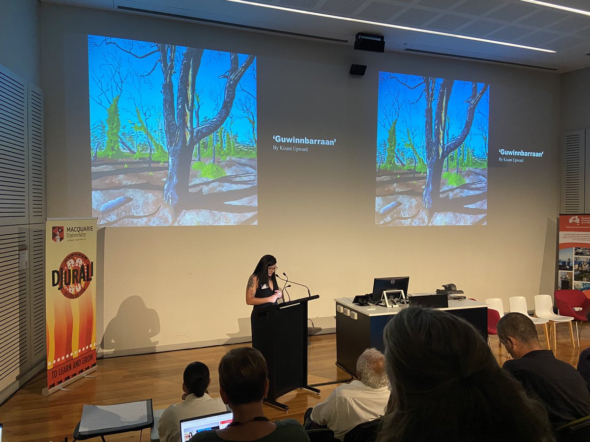 DjuraliHR's tweet photo. Kisana Upward informing the Key Thinkers Forum about how the bush fires in the New England/Upper Hunter region impacted in Aboriginal people. She also shared her experience with codesign methods @AsthmaAustralia @HEALenviron @CSIRO @Macquarie_Uni @johncskinner1 @Boe50R https://t.co/sMlCaXizmD