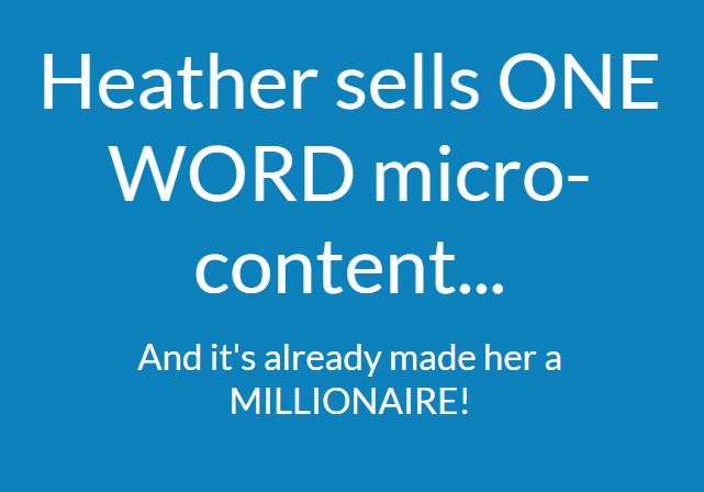 Her product contains just ONE WORD. It's already made her a millionaire! Brilliant but easy strategy. Anybody can do this. 1-Word No Hassle Royalties. #contentcreation #royalties   #marketing #digitalmarketing #contentstrategies #microcontent #lowcontent 

warriorplus.com/o2/a/h37fyh/0