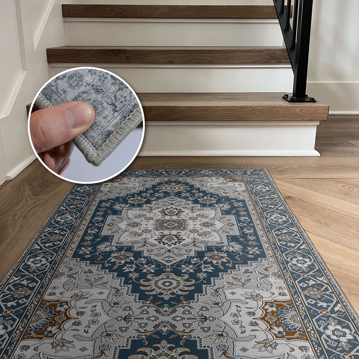 GelPro's tweet photo. Have you shopped our Jessica Fay collection of NeverMove Rugs? The Nash Broadway pattern in dark colorways is a personal favorite. https://t.co/sjb1Q4bhTf