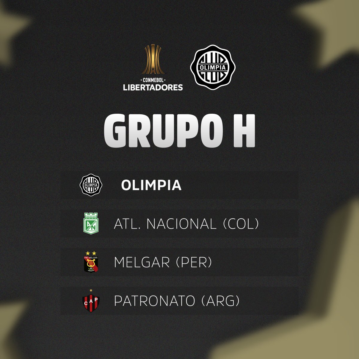 elClubOlimpia's tweet photo. Tenemos rivales confirmados para afrontar la Fase de Grupos. ✅️

💪🏻 ¡Estamos listos, @Libertadores 2023!

#OlimpiaMiOrgullo ⚪️⚫️⚪️ https://t.co/sJ7tGAEICY