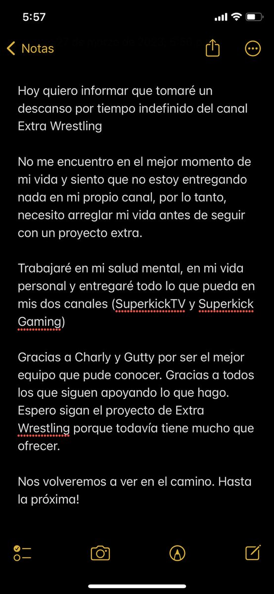 Superkick_TV's tweet photo. Nos volveremos a ver en el camino Extra Wrestling. Los quiero ❤️ https://t.co/isTjKEn5y3