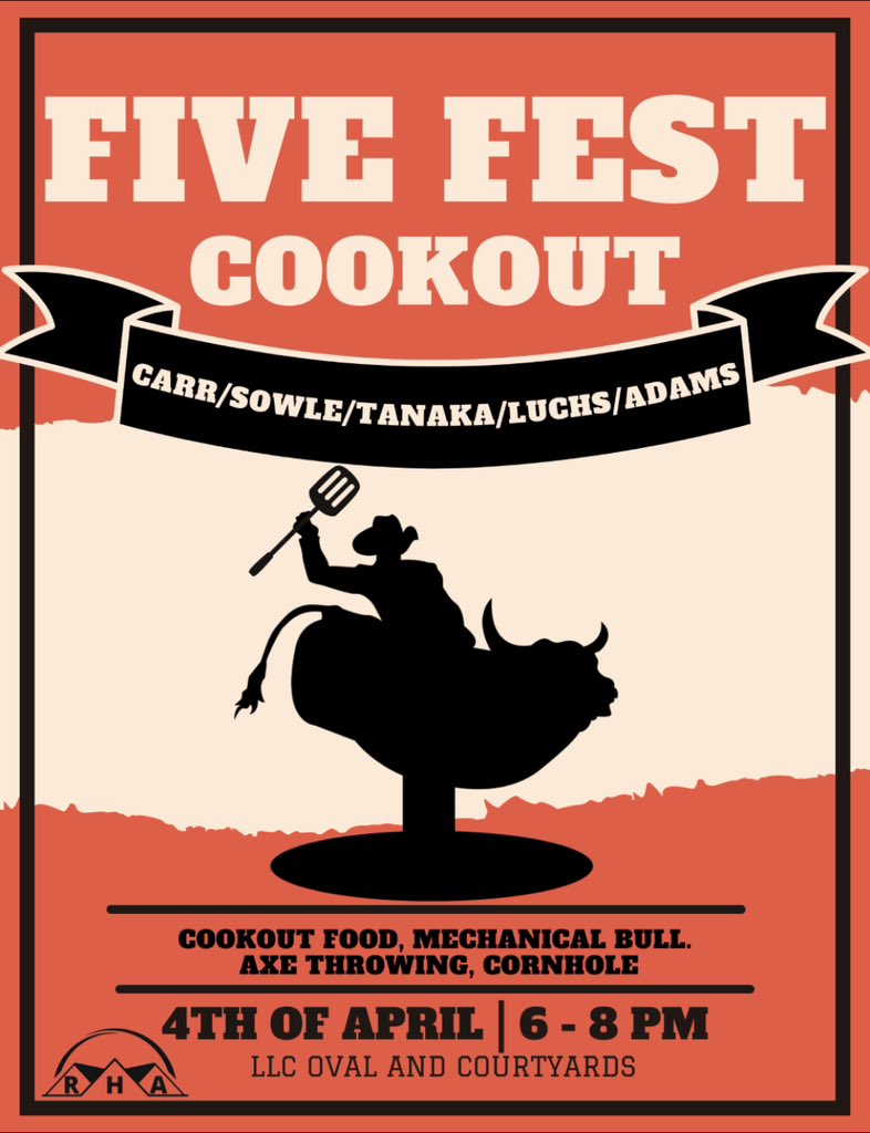 ohiorha's tweet photo. Howdy partner! Come ride the bull Tuesday, April 4th at the Five Fest!
-RHA is excited to be supporting the amazing work of our hall councils and housing leadership to make this event happen! https://t.co/Z0P74P1m4t