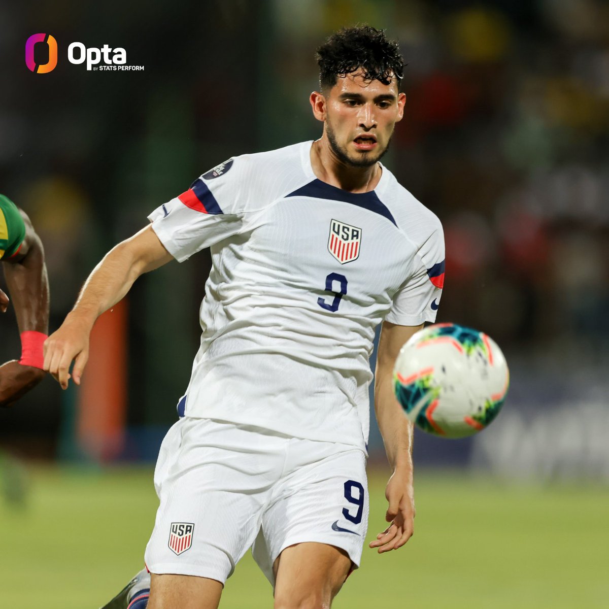 OptaJack's tweet photo. 6 - Only Christian Pulisic (18 years, 263 days) and Jozy Altidore (19 years, 146 days) reached six @USMNT goals at a younger age than Ricardo Pepi (20 years, 77 days). Tren. https://t.co/JfgCP74NS9