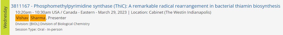 I will be presenting my work at the #ACSSpring2023  Graduate Student Symposium @ACS_DivBioChem. Please stop by the Cabinet (The Westin) if are at #ACSIndy