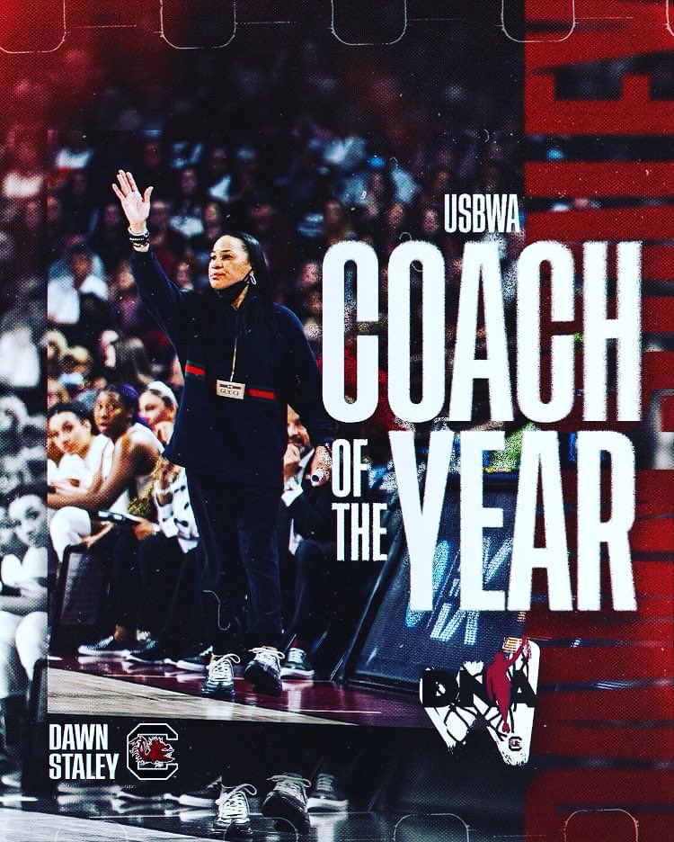Congratulations to the @NCAA Women’s Basketball #CoachOfTheYear @dawnstaley & her reigning Champion @GamecockWBB  Team!! You are @MarchMadnessWBB @WFinalFour bound AGAIN!!🏀🏆 #PhillyProud From #NorthPhilly to da #Championship 🔥🔥🔥